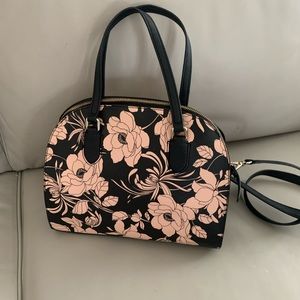 Kate Spade Black and Pink Floral Satchel